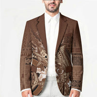 Samoa Tatau Marlin Blazer With Siapo Motifs Brown