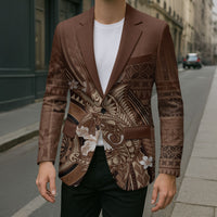 Samoa Tatau Marlin Blazer With Siapo Motifs Brown