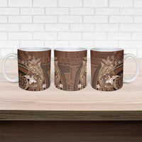 Samoa Tatau Marlin Ceramic Mug With Siapo Motifs Brown