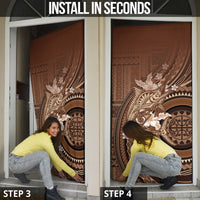 Samoa Tatau Marlin Door Cover With Siapo Motifs Brown