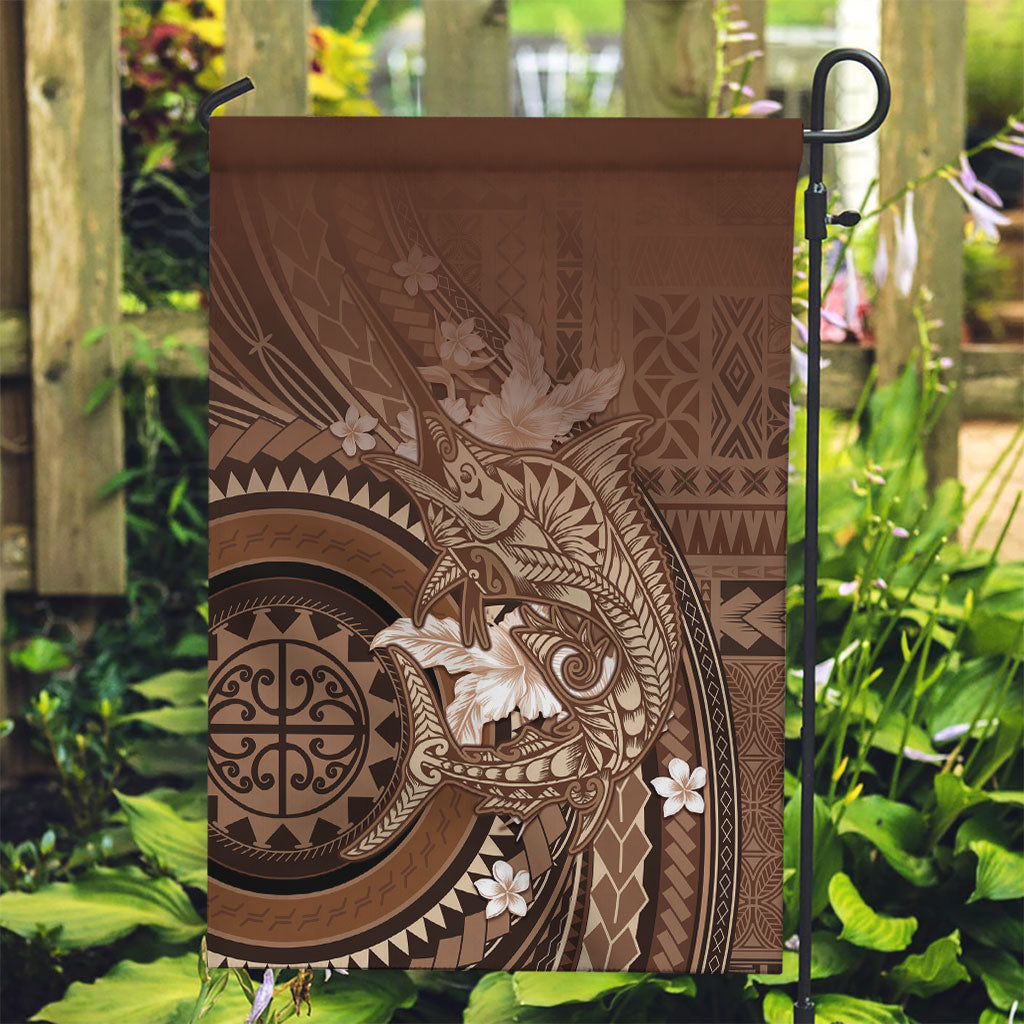 Samoa Tatau Marlin Garden Flag With Siapo Motifs Brown