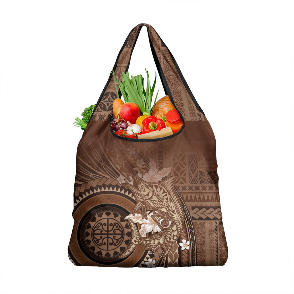 Samoa Tatau Marlin Grocery Bag With Siapo Motifs Brown