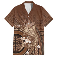 Samoa Tatau Marlin Hawaiian Shirt With Siapo Motifs Brown