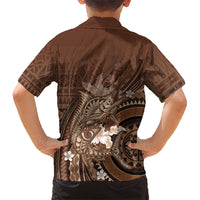 Samoa Tatau Marlin Hawaiian Shirt With Siapo Motifs Brown