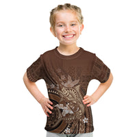 Samoa Tatau Marlin Kid T Shirt With Siapo Motifs Brown