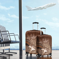 Samoa Tatau Marlin Luggage Cover With Siapo Motifs Brown