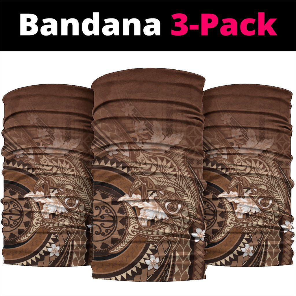 Samoa Tatau Marlin Neck Gaiter With Siapo Motifs Brown