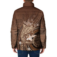 Samoa Tatau Marlin Padded Jacket With Siapo Motifs Brown