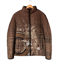 Samoa Tatau Marlin Padded Jacket With Siapo Motifs Brown