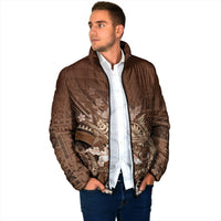 Samoa Tatau Marlin Padded Jacket With Siapo Motifs Brown