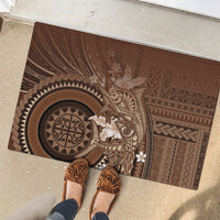 Samoa Tatau Marlin Rubber Doormat With Siapo Motifs Brown