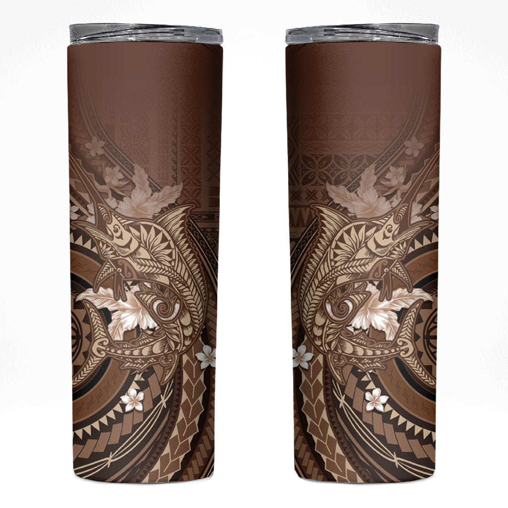 Samoa Tatau Marlin Skinny Tumbler With Siapo Motifs Brown