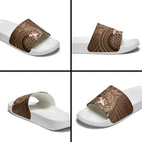 Samoa Tatau Marlin Slide Sandals With Siapo Motifs Brown