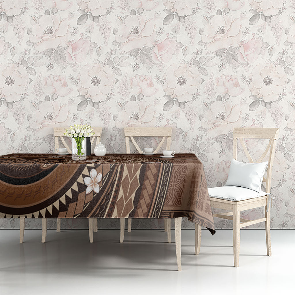 Samoa Tatau Marlin Tablecloth With Siapo Motifs Brown