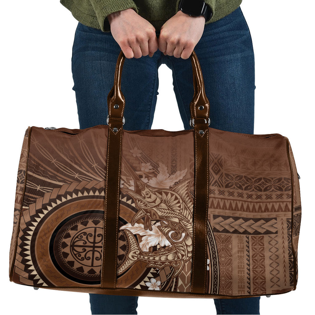Samoa Tatau Marlin Travel Bag With Siapo Motifs Brown