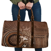 Samoa Tatau Marlin Travel Bag With Siapo Motifs Brown