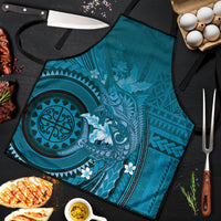 Samoa Tatau Marlin Apron With Siapo Motifs Teal