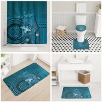 Samoa Tatau Marlin Bathroom Set With Siapo Motifs Teal