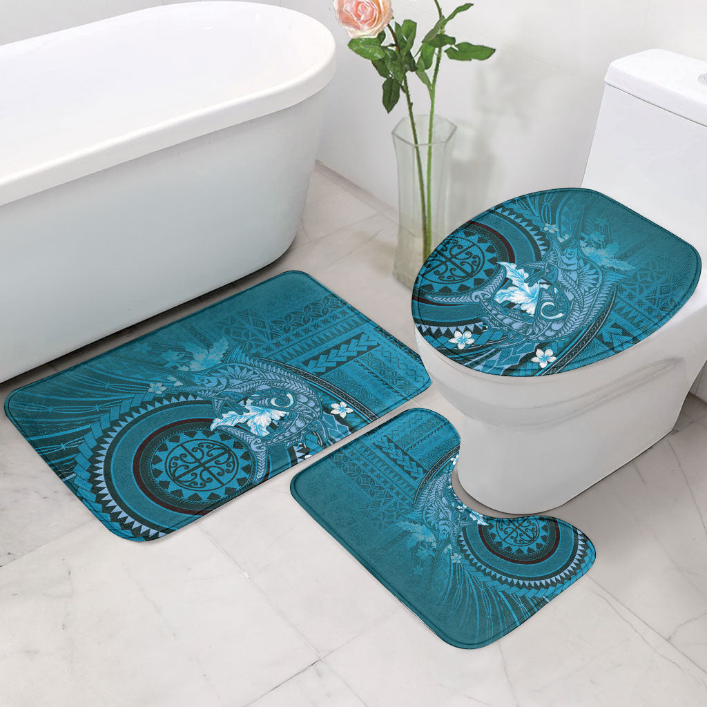 Samoa Tatau Marlin Bathroom Set With Siapo Motifs Teal