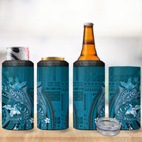 Samoa Tatau Marlin 4 in 1 Can Cooler Tumbler With Siapo Motifs Teal
