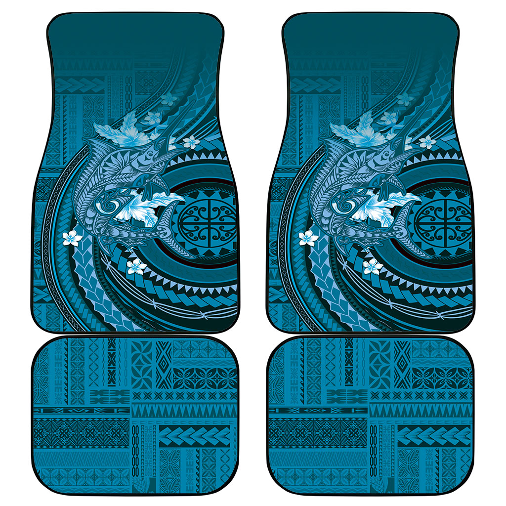 Samoa Tatau Marlin Car Mats With Siapo Motifs Teal