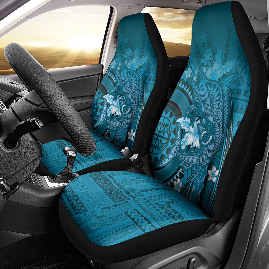 Samoa Tatau Marlin Car Seat Cover With Siapo Motifs Teal