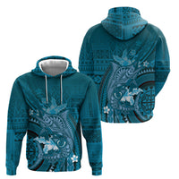 Samoa Tatau Marlin Hoodie With Siapo Motifs Teal