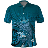 Samoa Tatau Marlin Polo Shirt With Siapo Motifs Teal