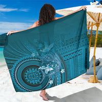 Samoa Tatau Marlin Sarong With Siapo Motifs Teal
