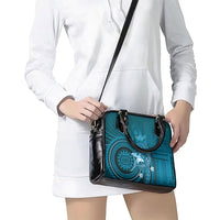 Samoa Tatau Marlin Shoulder Handbag With Siapo Motifs Teal