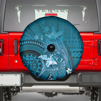 Samoa Tatau Marlin Spare Tire Cover With Siapo Motifs Teal