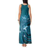 Samoa Tatau Marlin Tank Maxi Dress With Siapo Motifs Teal