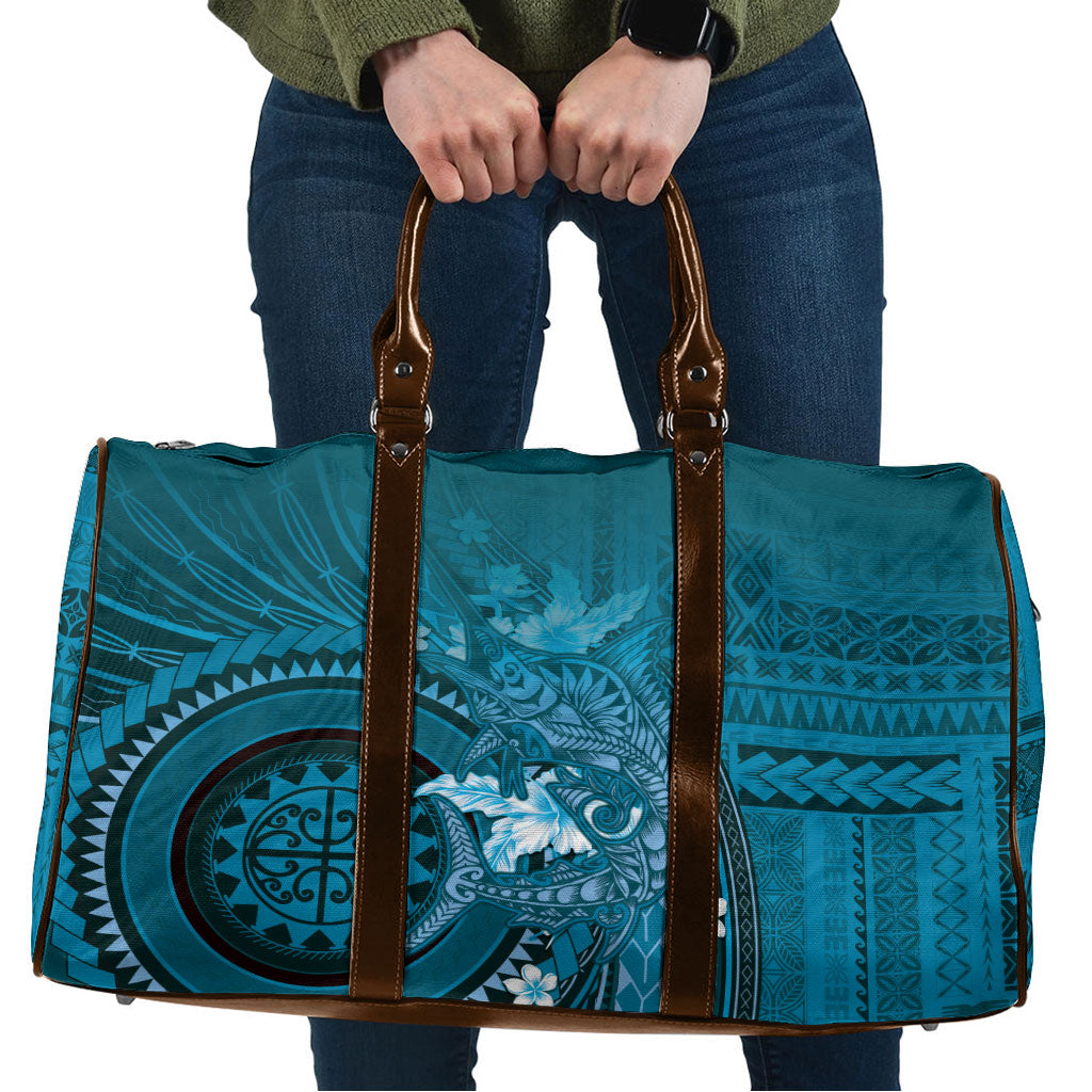 Samoa Tatau Marlin Travel Bag With Siapo Motifs Teal