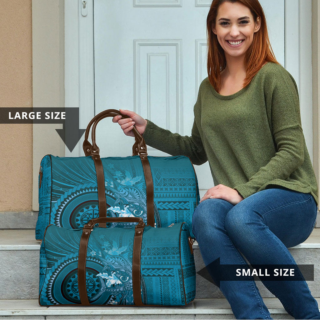 Samoa Tatau Marlin Travel Bag With Siapo Motifs Teal