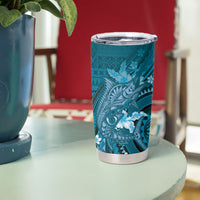 Samoa Tatau Marlin Tumbler Cup With Siapo Motifs Teal