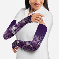 Samoa Tatau Marlin Arm Sleeves With Siapo Motifs Violet