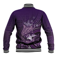Samoa Tatau Marlin Baseball Jacket With Siapo Motifs Violet