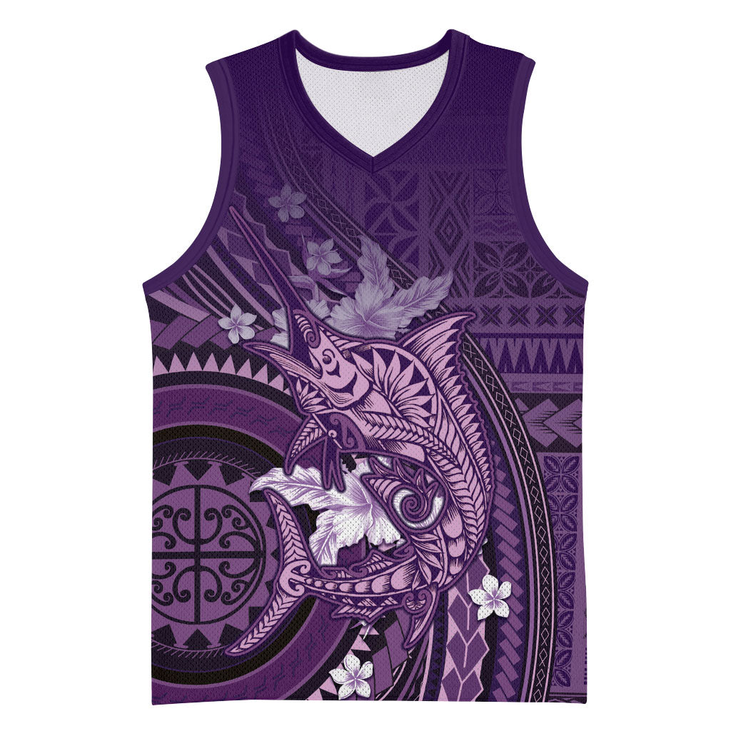 Samoa Tatau Marlin Basketball Jersey With Siapo Motifs Violet