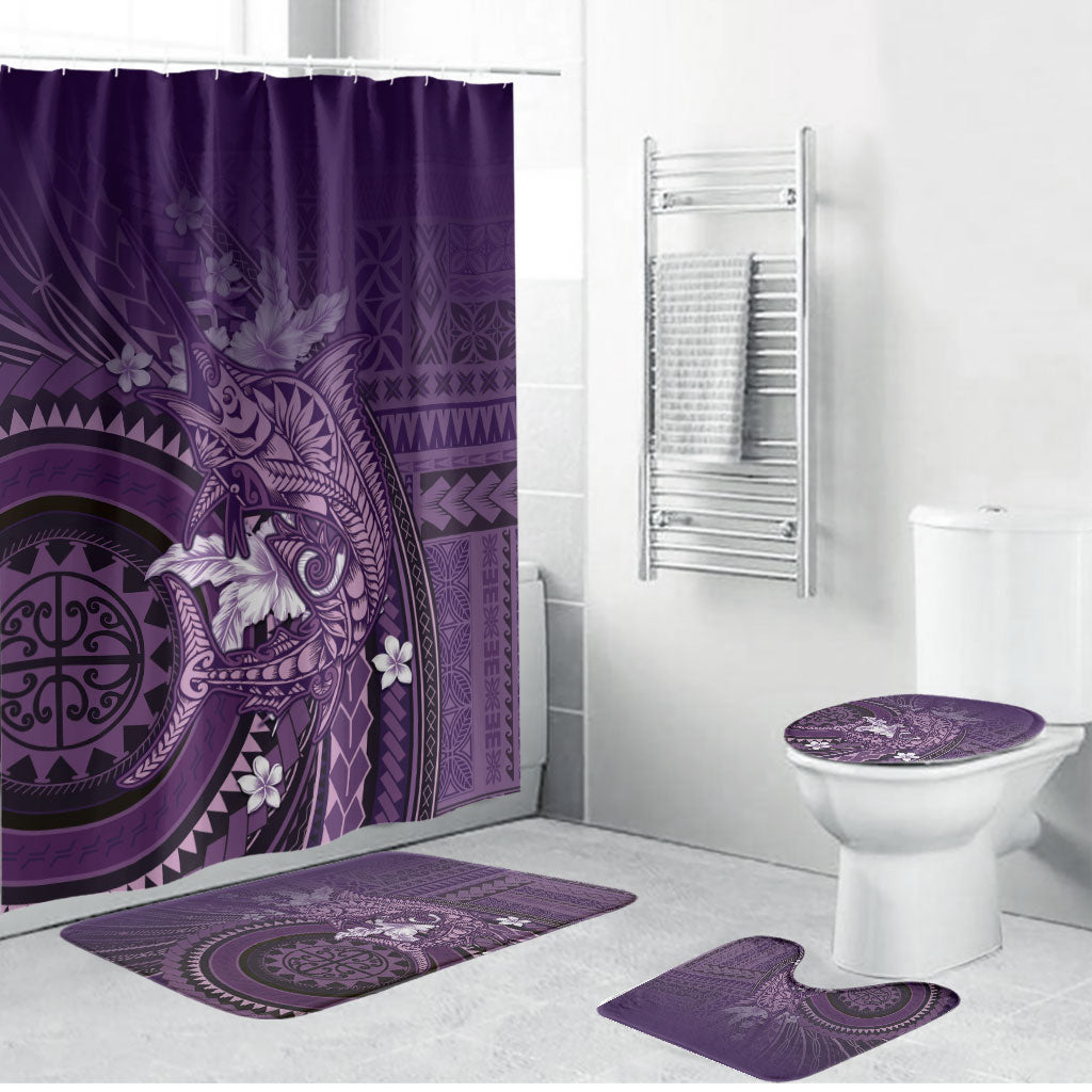 Samoa Tatau Marlin Bathroom Set With Siapo Motifs Violet