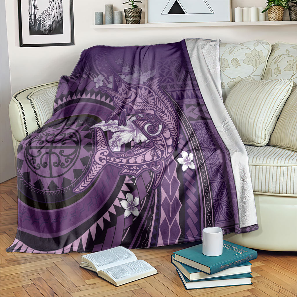 Samoa Tatau Marlin Blanket With Siapo Motifs Violet