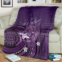 Samoa Tatau Marlin Blanket With Siapo Motifs Violet
