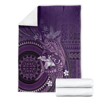 Samoa Tatau Marlin Blanket With Siapo Motifs Violet