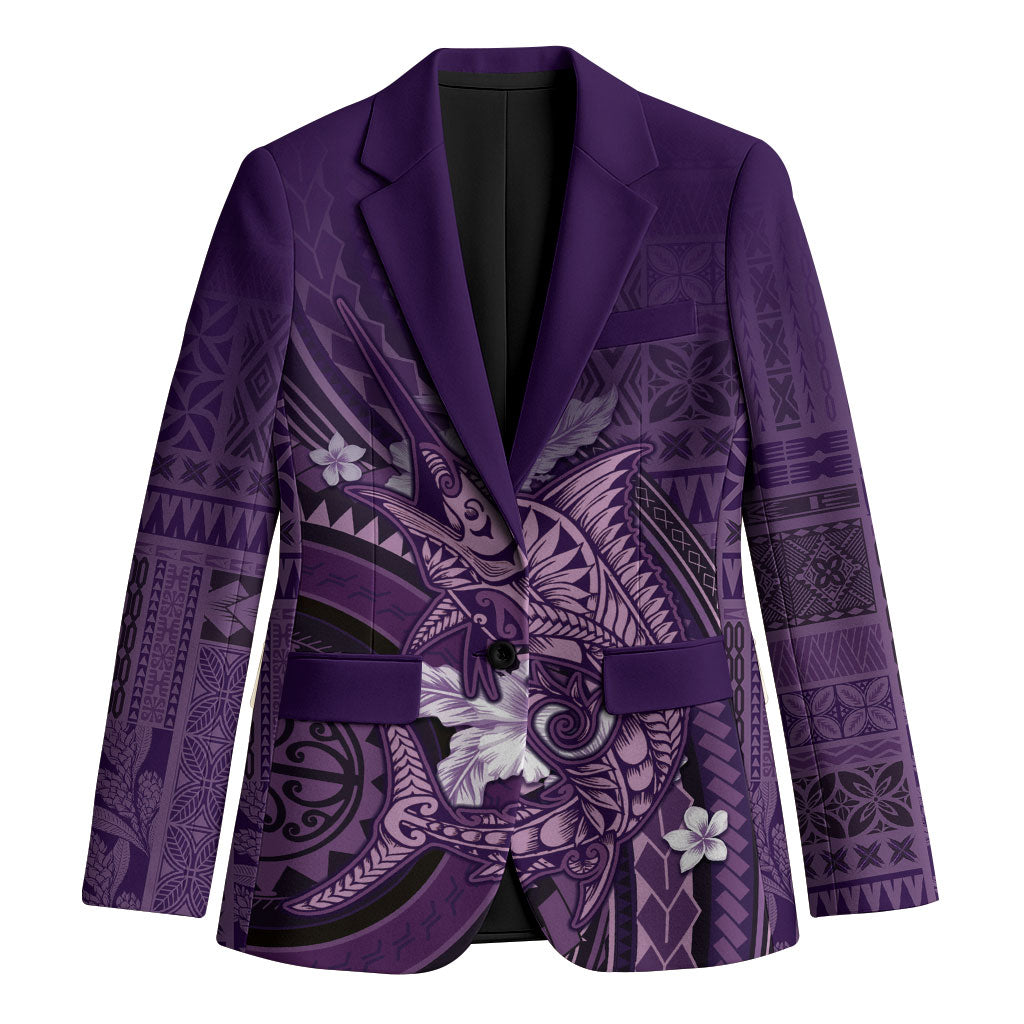 Samoa Tatau Marlin Blazer With Siapo Motifs Violet