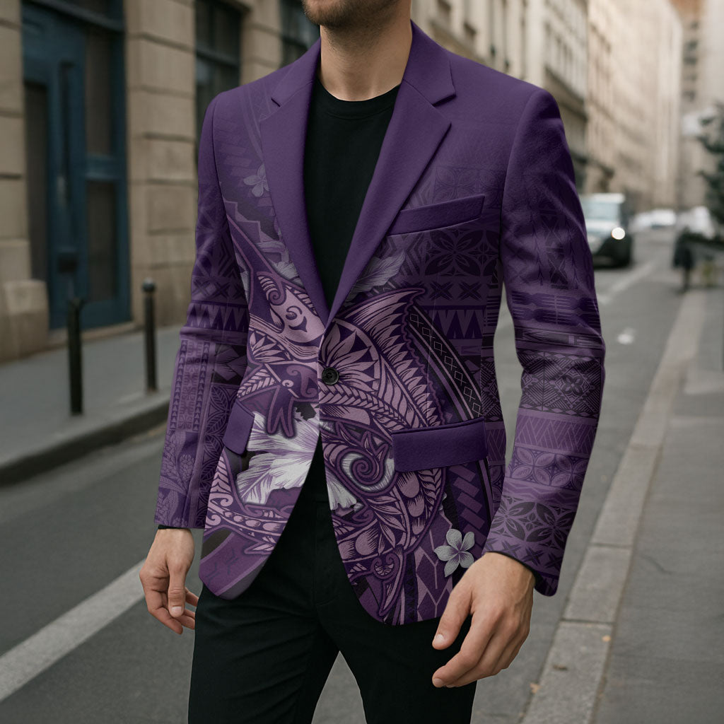 Samoa Tatau Marlin Blazer With Siapo Motifs Violet