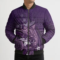 Samoa Tatau Marlin Bomber Puffer Jacket With Siapo Motifs Violet