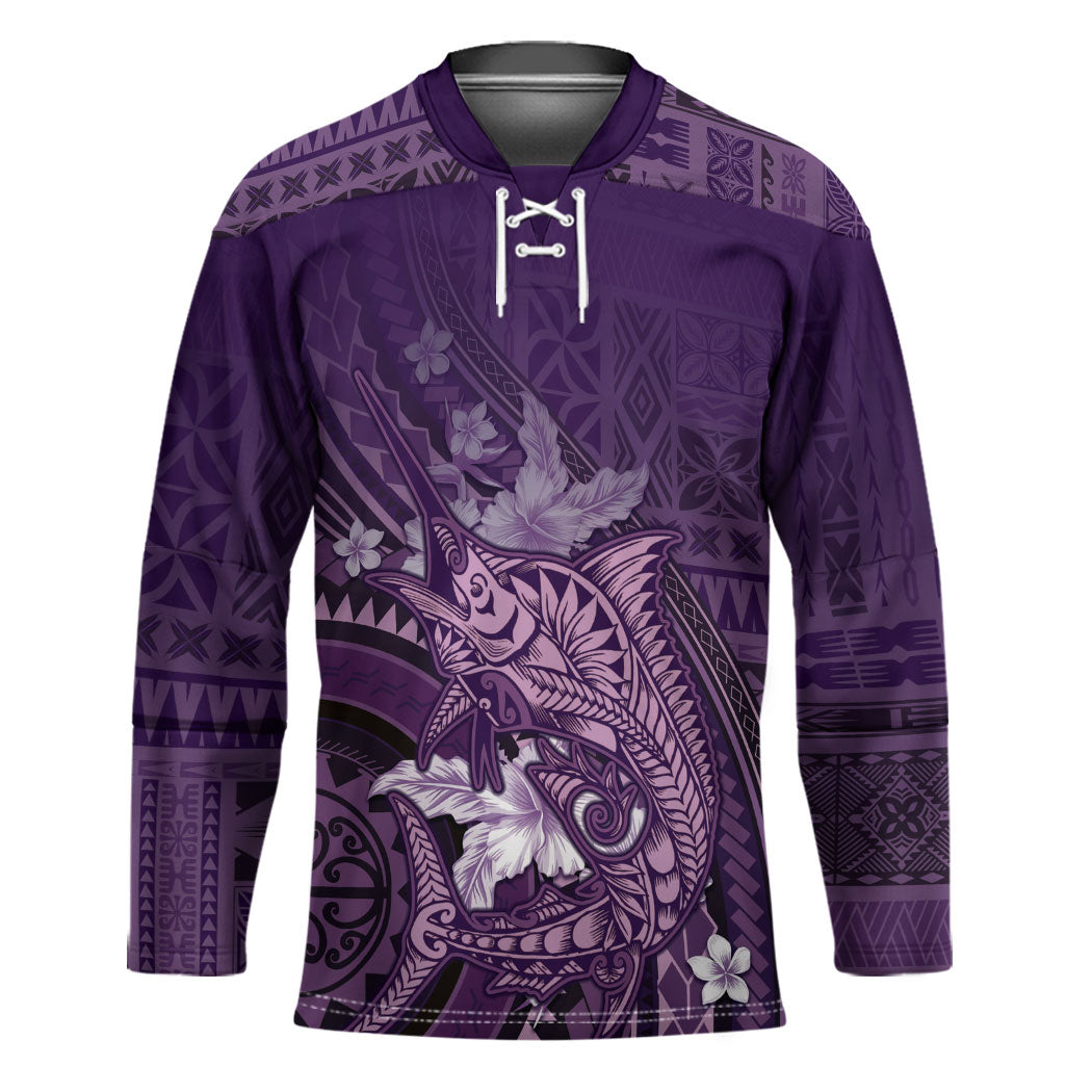Samoa Tatau Marlin Hockey Jersey With Siapo Motifs Violet