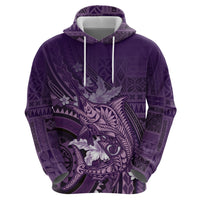 Samoa Tatau Marlin Hoodie With Siapo Motifs Violet