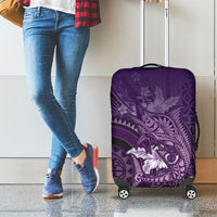 Samoa Tatau Marlin Luggage Cover With Siapo Motifs Violet
