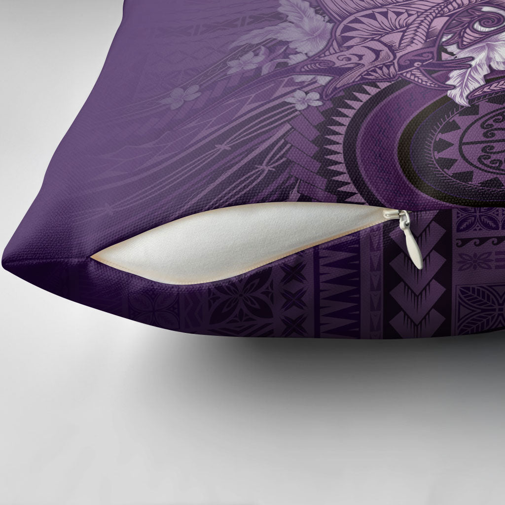 Samoa Tatau Marlin Pillow Cover With Siapo Motifs Violet