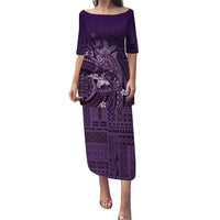 Samoa Tatau Marlin Puletasi With Siapo Motifs Violet